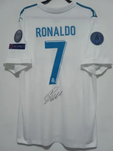 Camisa Real Madrid Final Chanpions 17 / 18 #7 Ronaldo Autografada Certificada