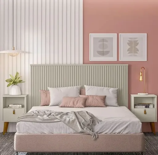 Cabeceira ripada Queen linea mdf alta qualidade