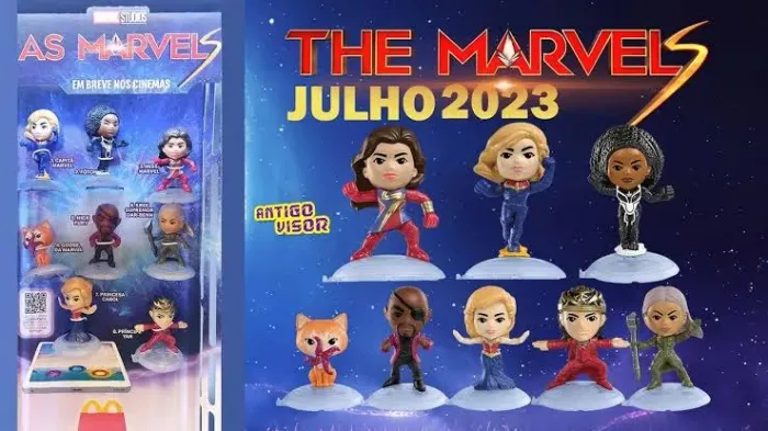 Bonecos Personagens As  Marvels, lançada pelo McDonald's em 2023