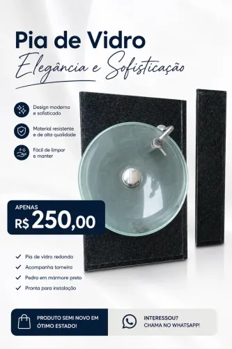 Mármore com pia e torneira para banheiro