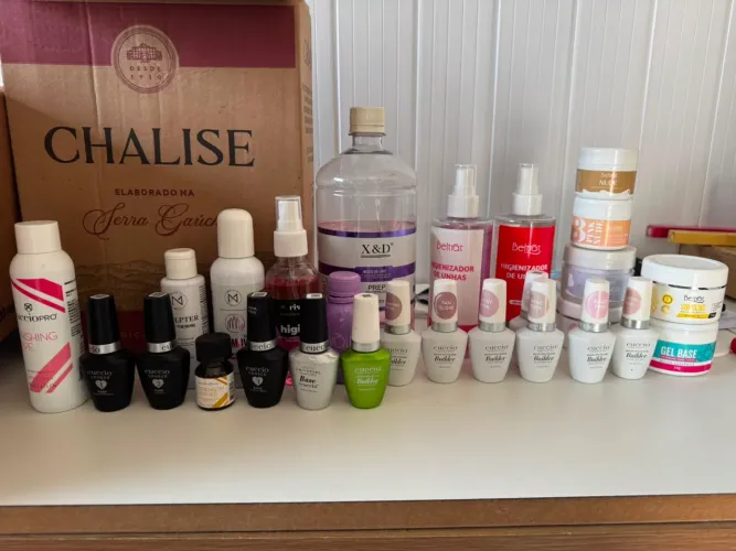 Kit produtos alongamento esmaltação em gel