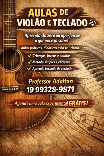 Aulas particulares de violão e teclado.