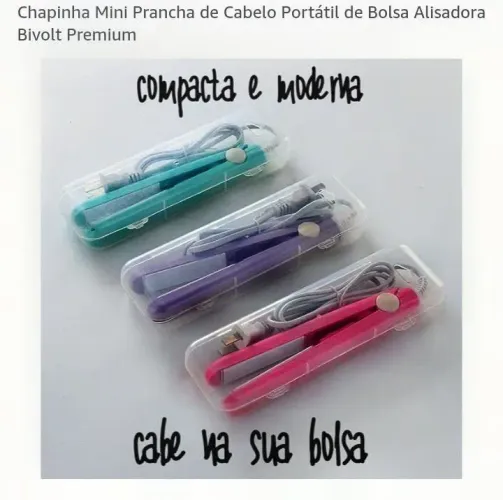 Chapinha mini prancha de cabelo portátil bivolt
