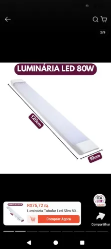 Luminária slim led 80W