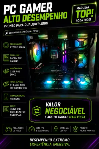 Pc gamer ryzen 7900x RTX 4070 Asus Tuf