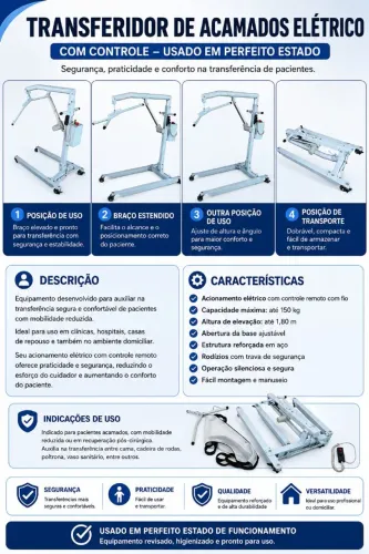 Vendo transferidor para locomover acamados elétrico para 