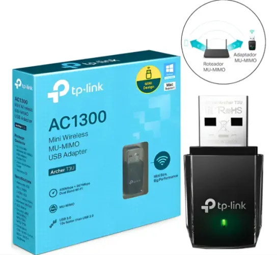 Adaptador Wifi Usb 3.0 Tp-link Ac1300 Archer T3u Dual Band