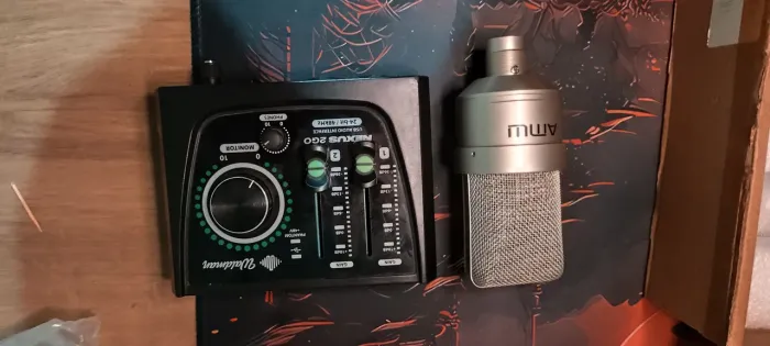 Kit Microfone + interface de áudio.