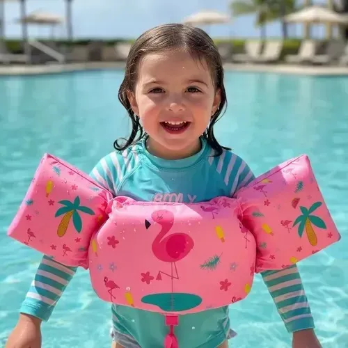 boia braço colete salva vida infantil crs-1976 2-6 anos 10-25 kg-rosa flamingo