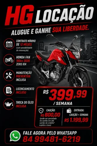 Locação de Motocicleta - Honda CG Fan 160 2026160