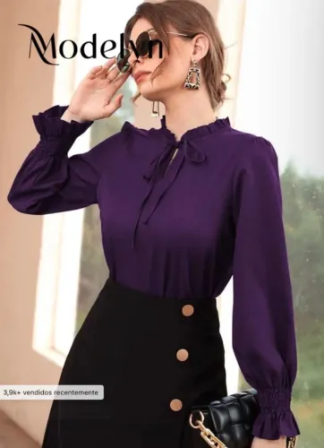 Camisa social roxa SHEIN