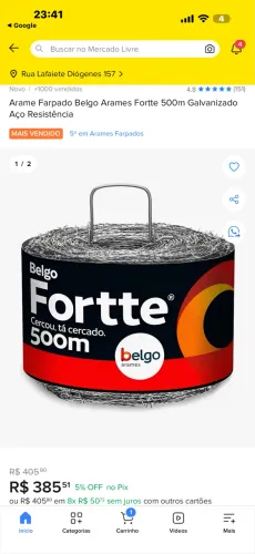 Arame farpado Fortte (MELHOR MARCA E MENOR VALOR DO MERCADO)
