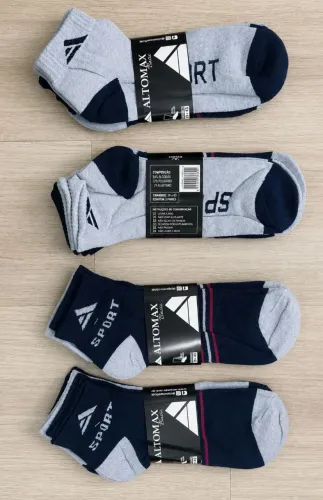 Kit 12 pares meias cano curto adulto 