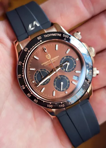 Relógio Pagani Design homage Rolex Daytona Bronze Marrom Rosé PD1664 VK63