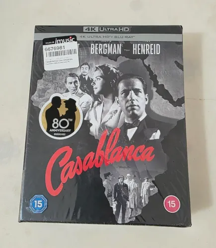 Casablanca - 4K Ultra HD + Blu-Ray Edição 80 anos Lacrado. <br><br>Único a venda no site.