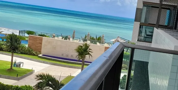 Apartamento 114m², predio pé na areia, Gran Marine na praia de Guaxuma