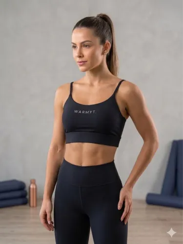Top fitness tam P preto Warmyt