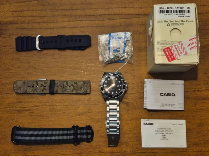 CASIO DURO MDV-107D-1A1VDF-SC ? KIT COMPLETO COM 4 PULSEIRAS!