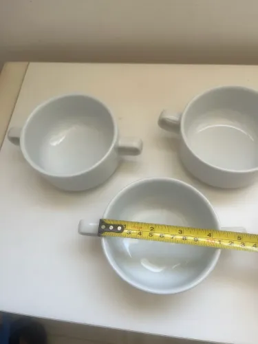 03 potes porcelana branca sopa e/ou outros