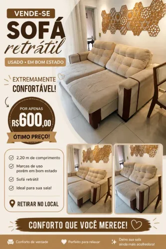 Vende-se Sofá Retrátil Usado BOM ESTADO
