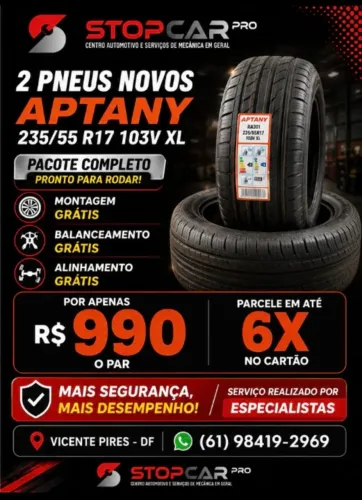 2 Pneus Novos 235/55 R17 + Alinhamento e Balanceamento