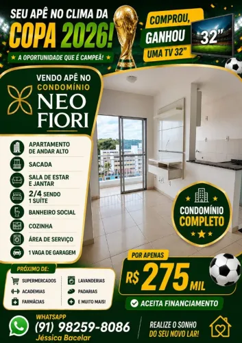 NEO FIORI - Bacelar Imóveis vende apartamento com 2 quartos, elevador, rod. Mário Covas 