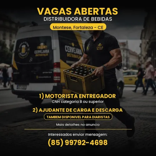 VAGAS ABERTAS - Distribuidora de Bebidas