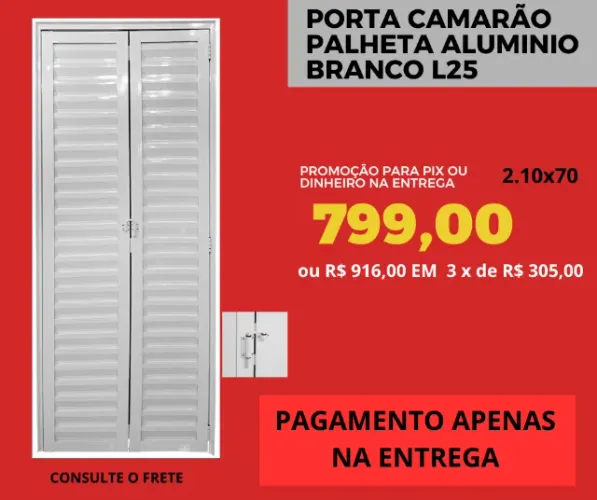 porta camarão de alumínio 2.10x60 - modelo palhe