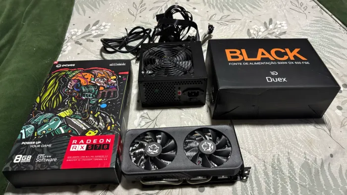 Placa de video RX570 8GB + Fonte 150W 