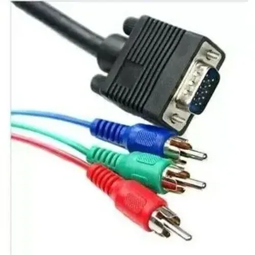 Cabo Monitor VGA Macho DB15 pinos para 3 RCA (áudio e vídeo)