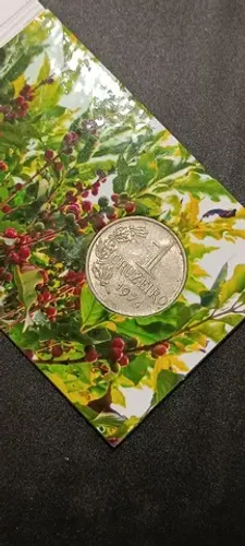 Moeda antiga - 1 Cruzeiro. Ano 1974. Acompanha encarte