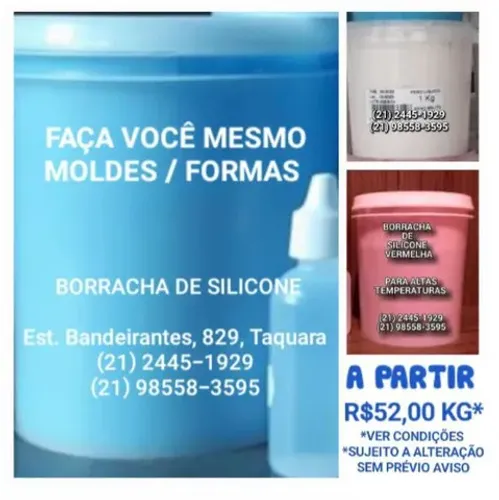 Borracha de Silicone para Formas / Moldes (a partir R$52,00 KG)*