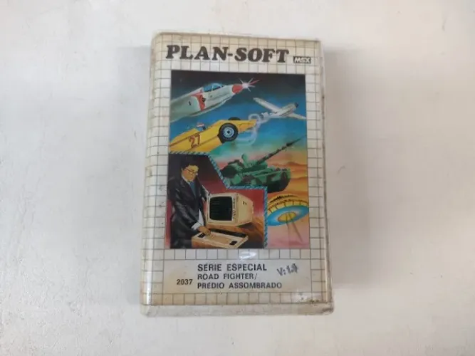 Fita K7 Msx Plan-soft - Road Fighter / Prédio Assombrado