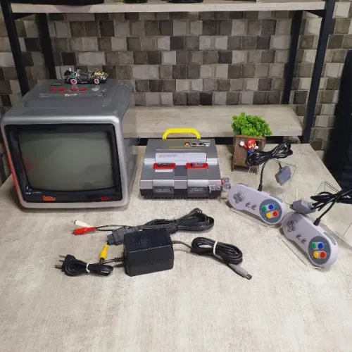 Super Nintendo Offboard Completo + TV tubo AV 10" Personalizados "De Volta Para O Futuro"