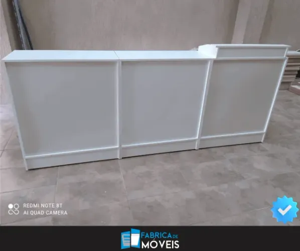 Balcão Caixa + 2 Módulos Simples - Branco - 100% MDF - Novo