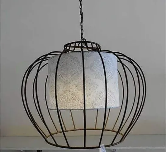 Lustre Pendente Moderno com Gaiola