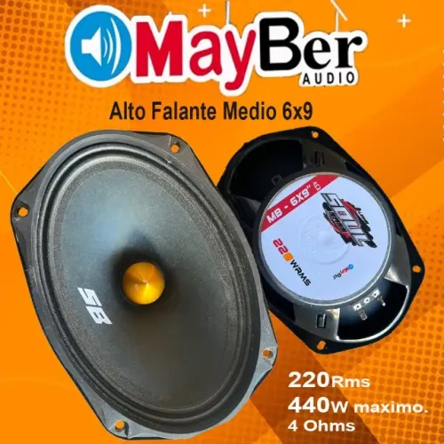Par Alto Falante Medio Soul Bass 6x9 220w Rms 4 Ohms Mayber Audio