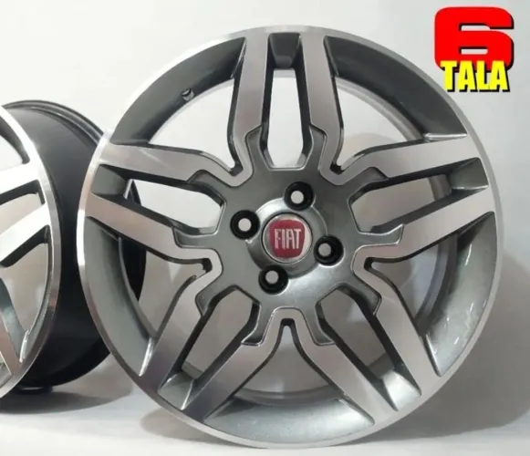 Rodas de Liga Leve Fiat Aro 15 Idea Sporting diamantada com grafite novas 4X98