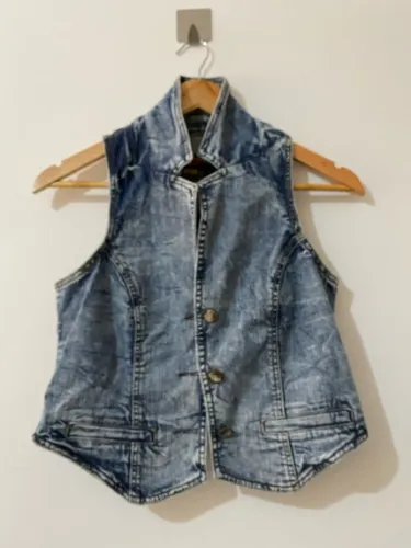 Colete Jeans Feminino Vintage
