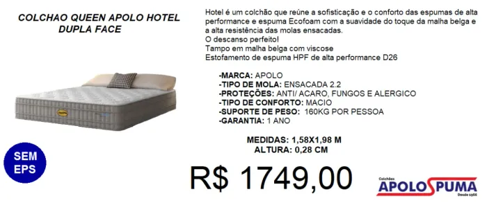 COLCHÃO QUEEN- ENTREGAMOS SEM CUSTO DENTRO DE SOROCABA E VOTORANTIM 