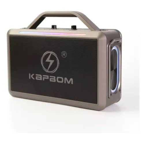 Caixa de Som Portatil Amplificada Bluetooth 120w c/2 Microfones s/ Fio (KA-8090)