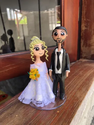 Noivos noivinhos biscuit personalizado 