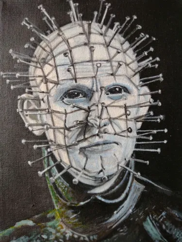 Quadro Decorativo de Terror hellraiser 15x20 cm acrílico sobre tela 