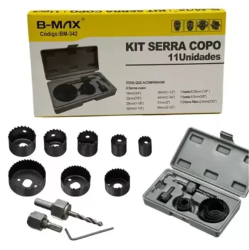 Kit Serra Copo B-MAX BM-342 com 11pçs