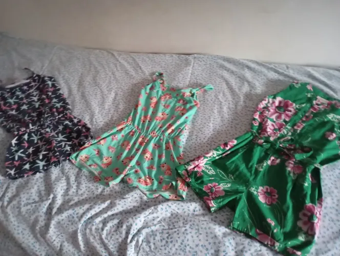 3 Macacão Infantil Verão menina 5 a 6 anos