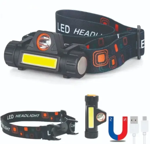 Lanterna de Cabeça LED Recarregável - Ideal para Camping e Trilhas