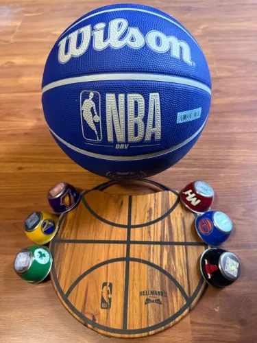 bola nba wilson blue colecionador molheiras lakers celtcs bulls warriors knicks maiami tab