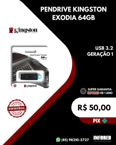 Pendrive Kingston Exodia 64GB
