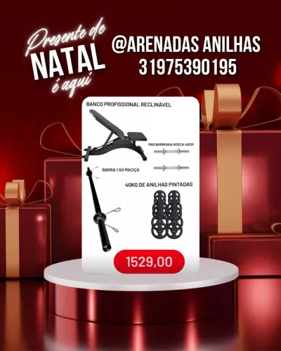 Kit para presente de Natal com banco e pesos