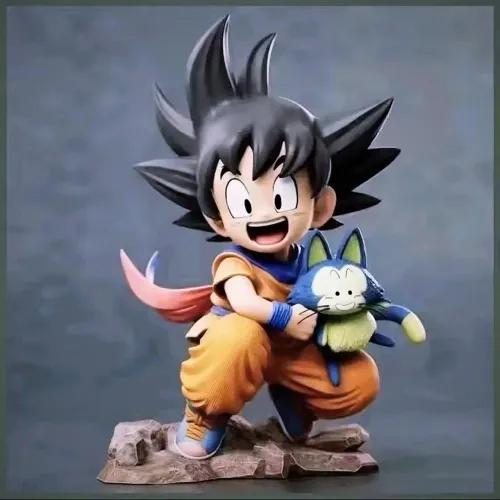 Action Figure Goku com figura do gato
